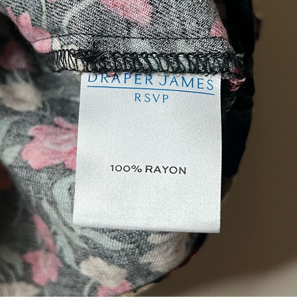 DRAPER JAMES RSVP Boho Red Floral Print Ruffle Sleeve Blouse Top - Picture 7 of 7